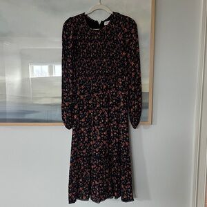 Lost + Wander Black Dress with Floral Print